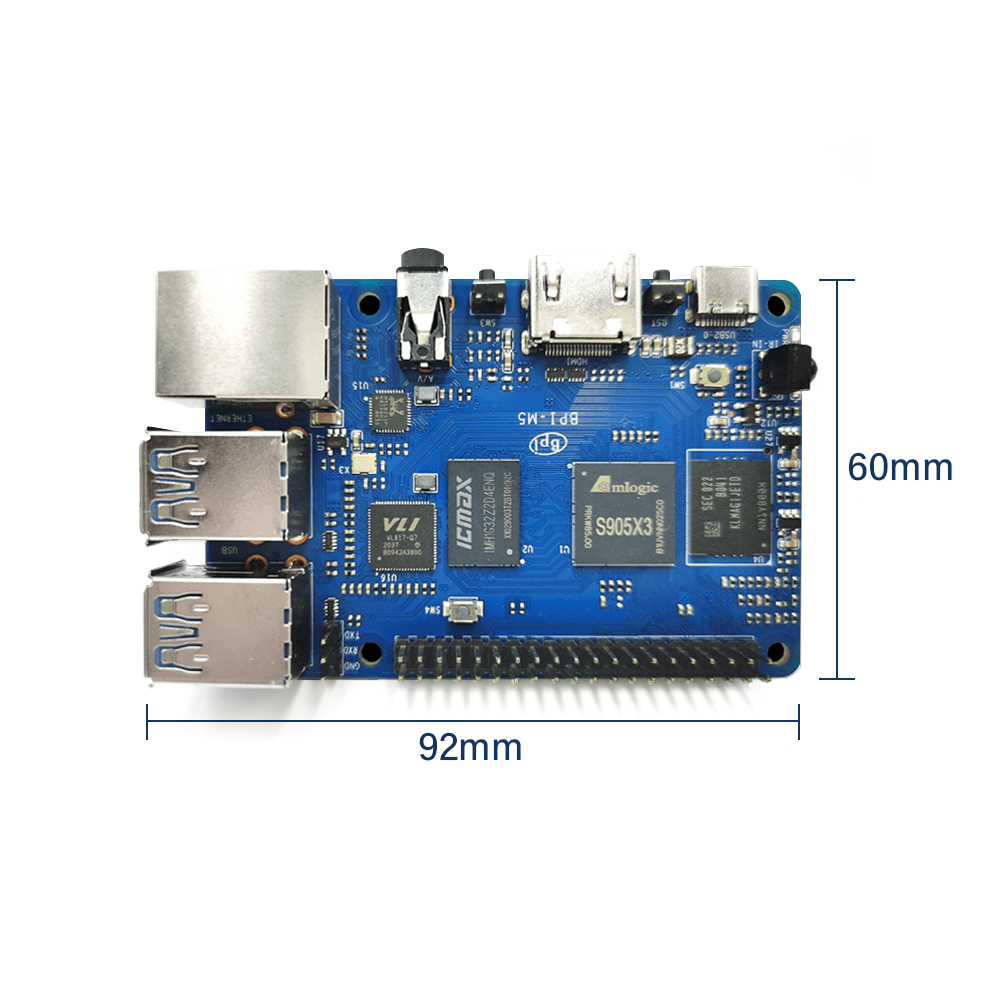BPI-M5 Single board computer, 4GB LPDDR4, Amlogic S905X3 Quad-Core Cortex-A55 (2.0xxGHz)