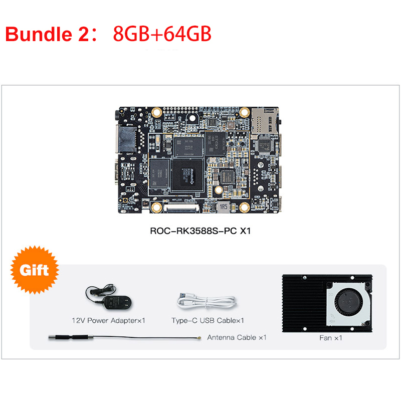 youyeetoo ROC-RK3588S-PC Rockchip RK3588 8K AI MainBoard 8core 64-bit 4GB/8GB/16GB LPDDR4 NPU 6Tops Support Android Debian11AIoT