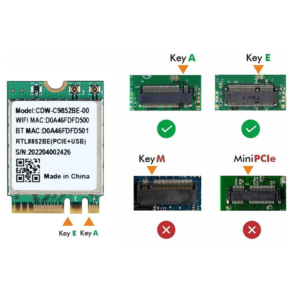 Wi-Fi 6 module CDW-C9852BE Realtek RTL8852BE NGFF M.2 2230 wifi card 2.4G/5GHzwifi Bluetooth 5.0