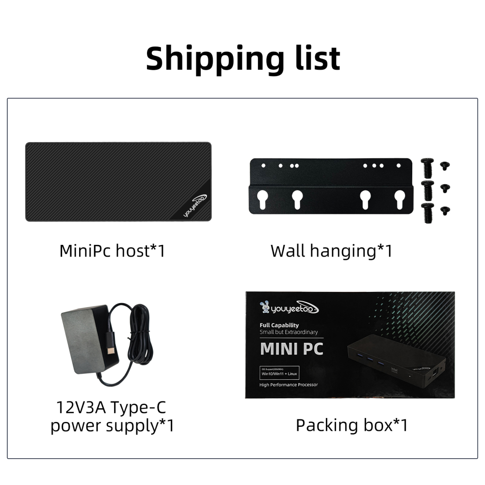 youyeetoo BY52 MINI PC - Intel 12th N100, TDP 6W, Up to 16GB RAM