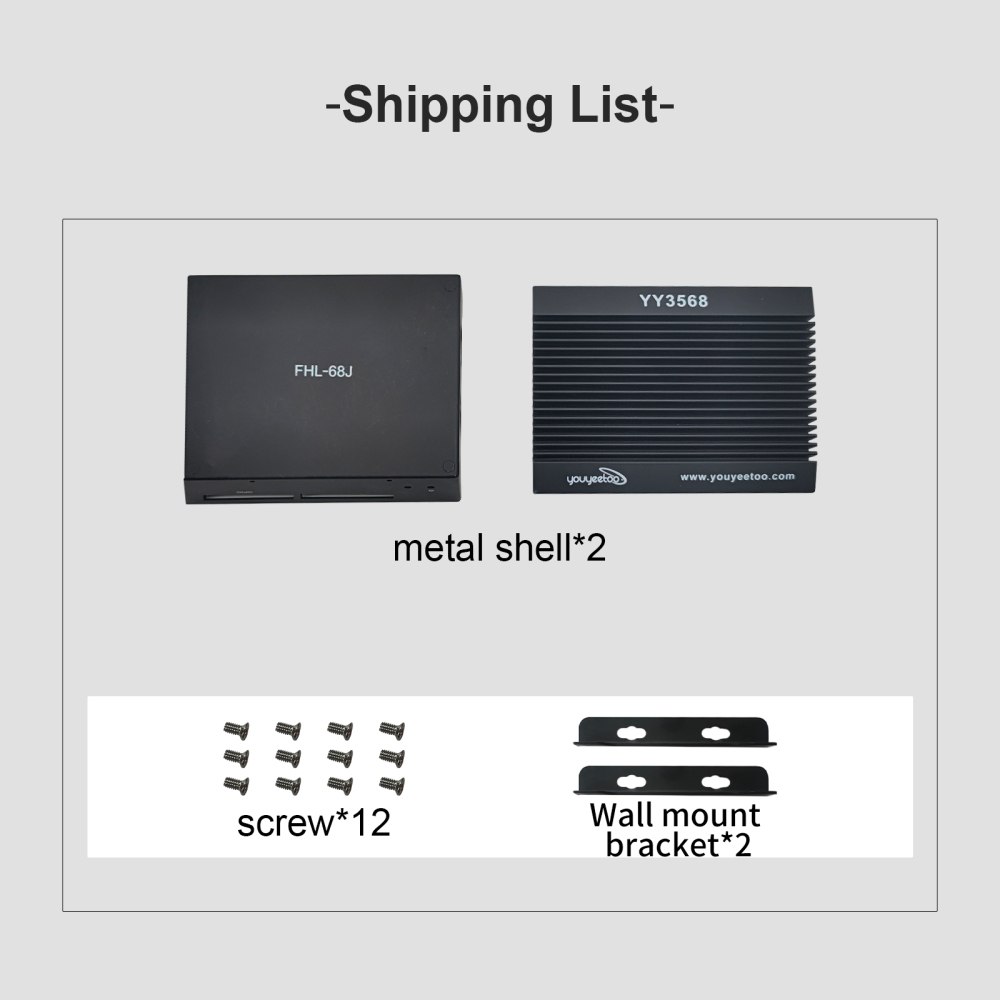 youyeetoo YY3568 Metal Case, Aluminum Alloy Passive Cooling Case for YY3568 Dev Board (Only the Case)