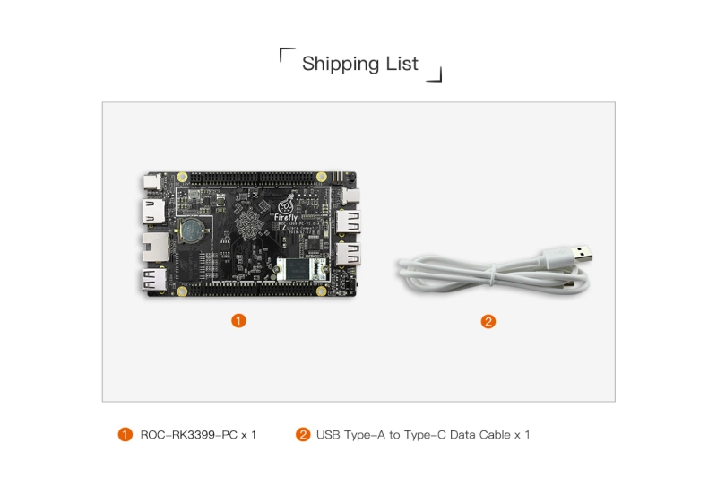 Firefly ROC-RK3399-PC Six-Core 64-Bit High-Performance 4GB LPDDR4 Dual-Channel 64-bit RAM Single Board Computer