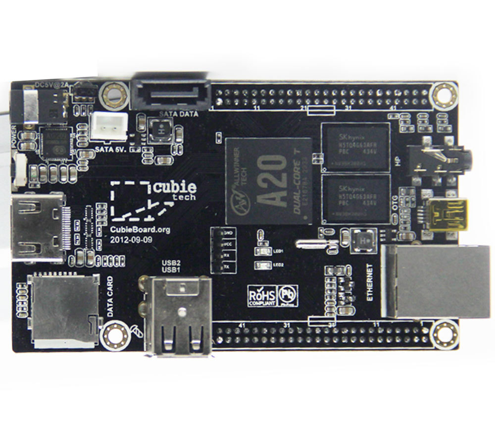 Cubieboard2 A20 Dual Core ARM MiniPC Cortex-A7 1GB DDR3 with linux/android/More powerful pcduino/Raspberry pi/Smartfly team