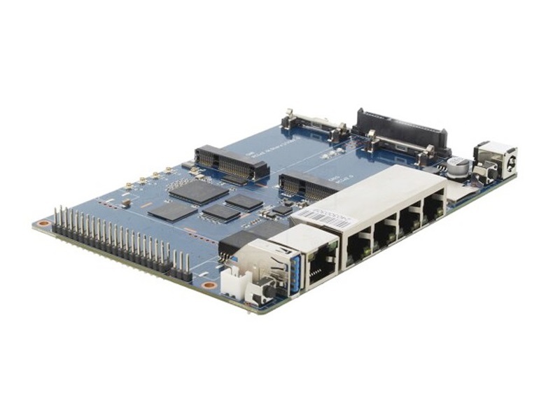 YOUYEETOO Banana Pi BPI-R64 With MT7615 Module R64 Metal Case MediaTek MT7622 8G eMMC flash 1G DDR3 Support Wifi Bluetooth POE 4G Module