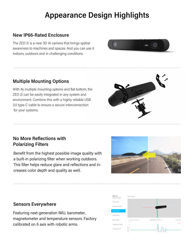 ZED 2i Stereo camera,Depth Camera, IP66