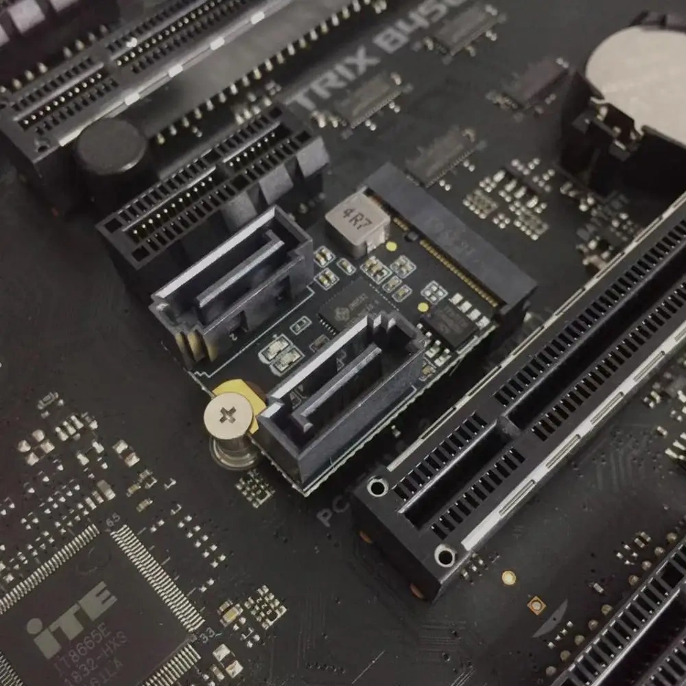 M.2 A+E to SATA 3 .0 Adapter, 2 Port - JMB582, WIFI CNVio Port, PCIE 3.0, M.2 2230, No driver required, for Windows Linux NAS PVE EXSI 3.5" 2.5" HDD SSD