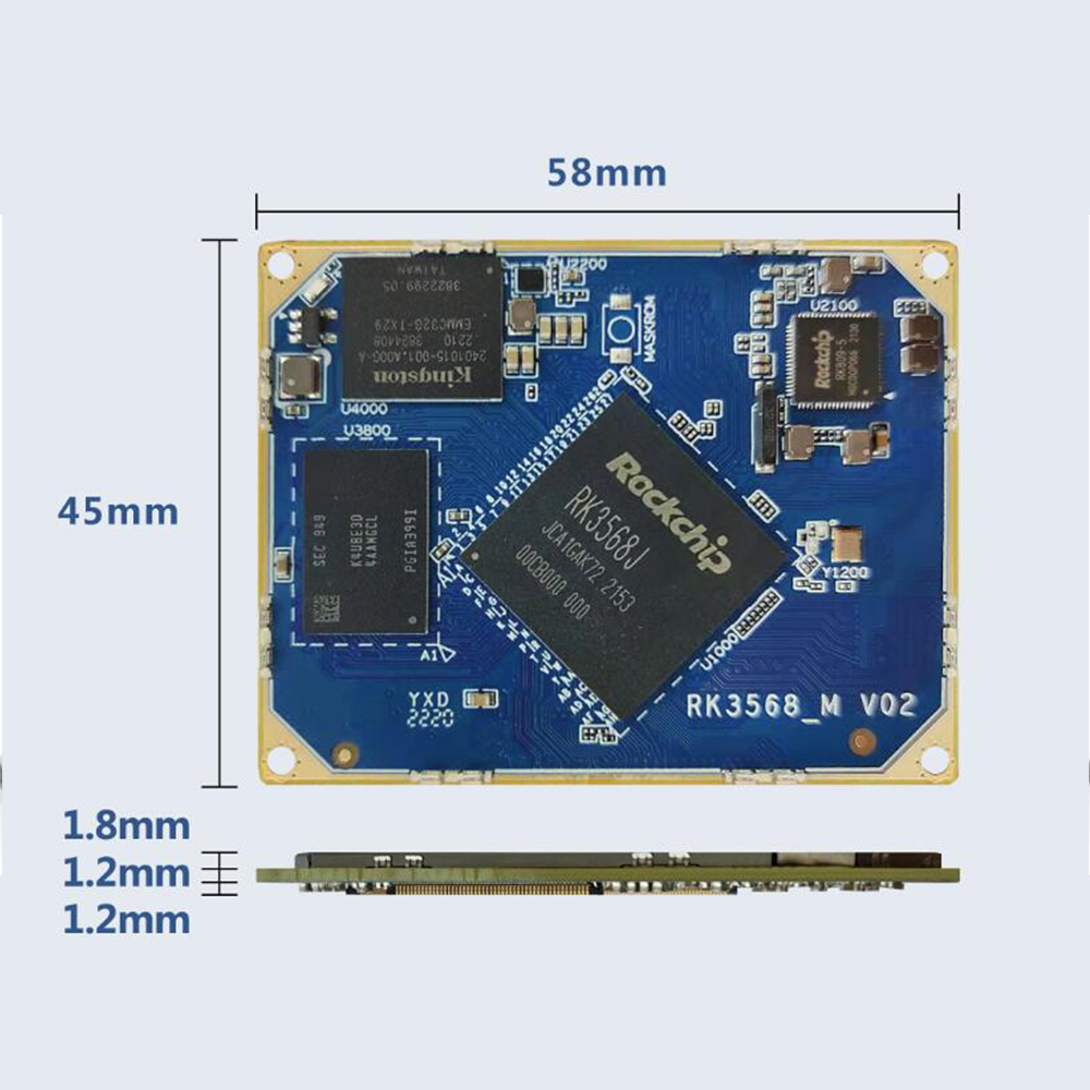 youyeetoo BQ-3568-J Rockchip RK3568J Quad Core 64 bit cortex-a55 Processor 0.8TOPs NPU 2GB/4GB/8GB Support Android,Ubuntu,Debian