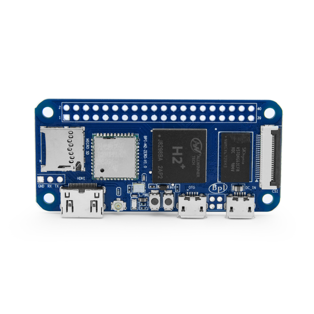 Banana Pi BPI-M2 ZERO, Raspberry Pi Zero W Alternative, 512MB SDRAM Mini HDMI onboard WiFi (AP6212) & Bluetooth
