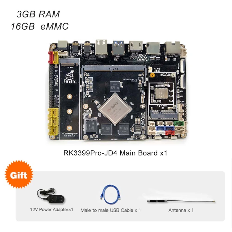 Firefly 3399Pro-JD4 AI Core Board Integrated NPU with computing power up to 3.0 Tops,Support TensorFlow Lite/Android NN API