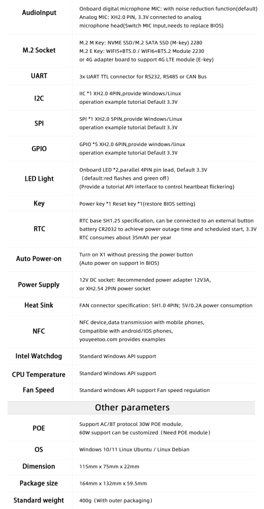 youyeetoo X1 - 4K X86  Single board computer - N5105 - Windows Linux Server