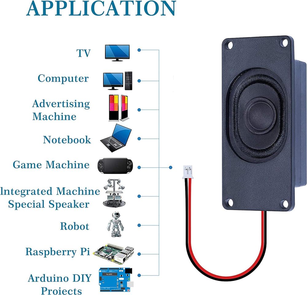 Speaker 2 Watt 4 Ohm JST-PH2.0 Interface, Compatible with Arduino Motherboard