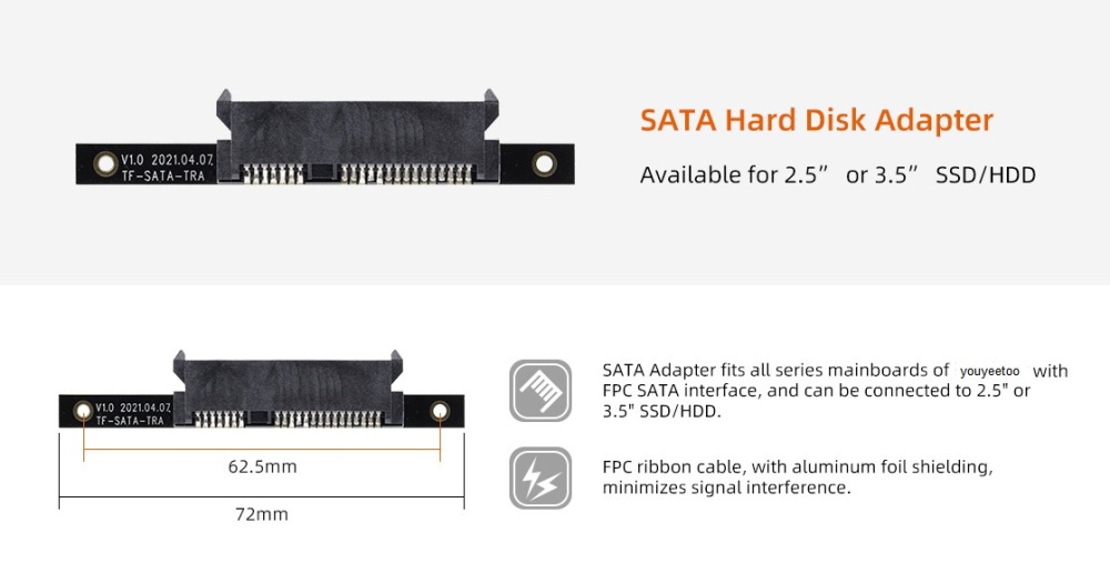 SATA Adapter for youyeetoo x1, YY3568
