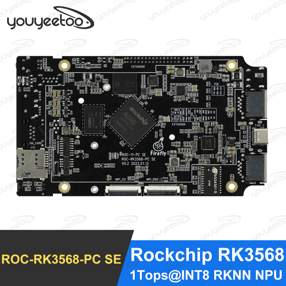 Youyeetoo ROC-RK3568-PC SE Quad-core 64-bit Cortex-A55 1Tops@INT8 RKNN NPU DevelopBoard 2GB/4GB/8GB LPDDR4 Support Android11. 0