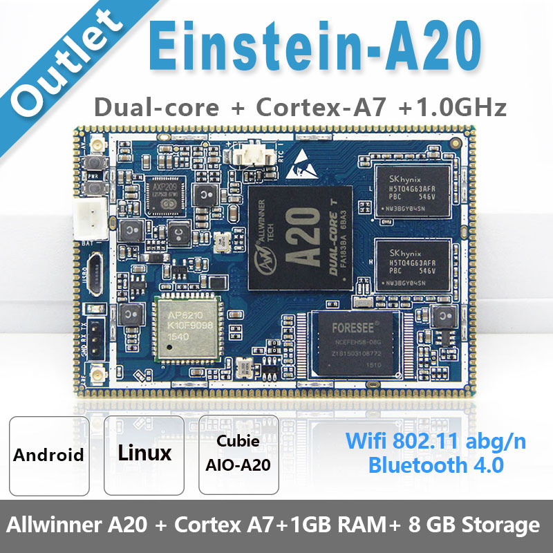 CubieAIO A20 Einstein A20 Core Board Open Source Android Linu Allwinner A20, Cortex A7 with Dual Core,ARM Demo Board