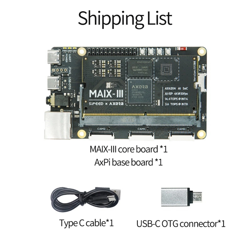 Sipeed M3AXPI artificial intelligence vision AXERA AX620A 14.4 Tops NPU AI ISP low light night vision Linux development 2G RAM