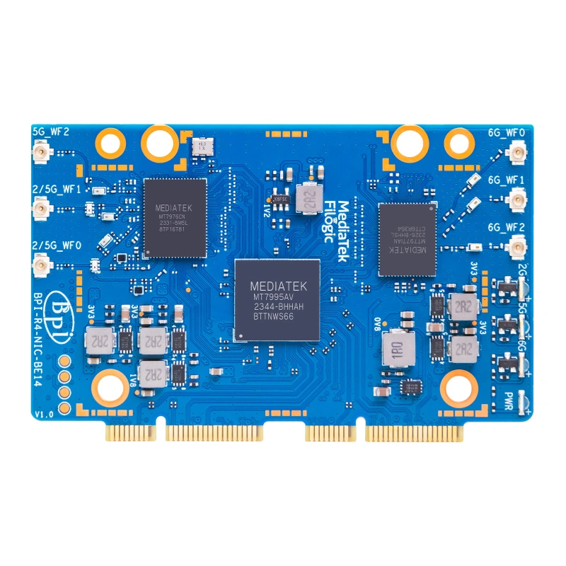 BPI-R4 Router board - MediaTek MT7988A Support WIFI6 WIFI7 10G SFP 4 GbE Port