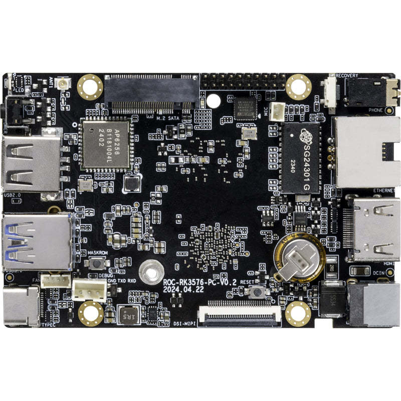 ROC-RK3576-PC Low-Power Large Model Mini Computer - AIOT Rockchip RK3576, 4K@120fps, Credit card size, The private deployment of large models Docker