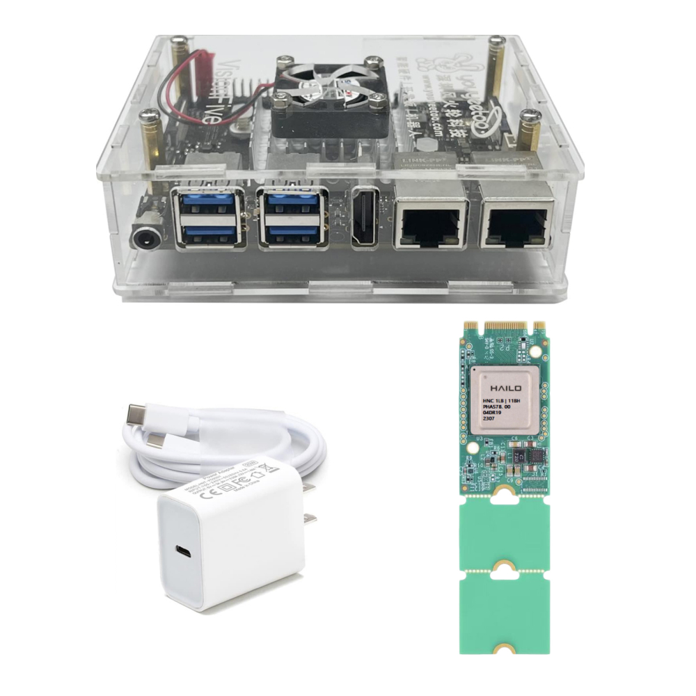 youyeetoo StarFive VisionFive2 13TOPS AI KIT,13TOPS Hailo-8L, 8GB RAM, StarFive JH7110, x2 GbE LAN Port , RISC-V Single Board Computer AI Deepl Edge Machine