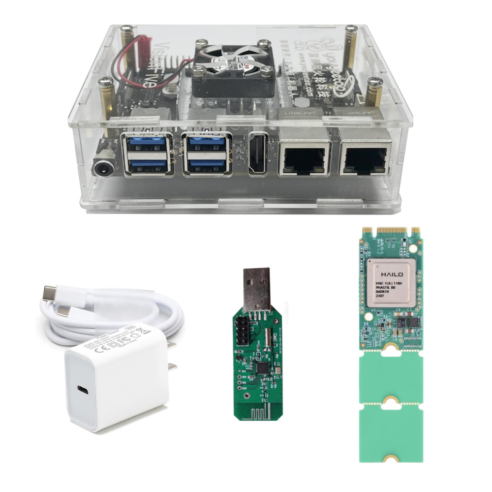 youyeetoo StarFive VisionFive2 13TOPS AI KIT,13TOPS Hailo-8L, 8GB RAM, StarFive JH7110, x2 GbE LAN Port , RISC-V Single Board Computer AI Deepl Edge Machine