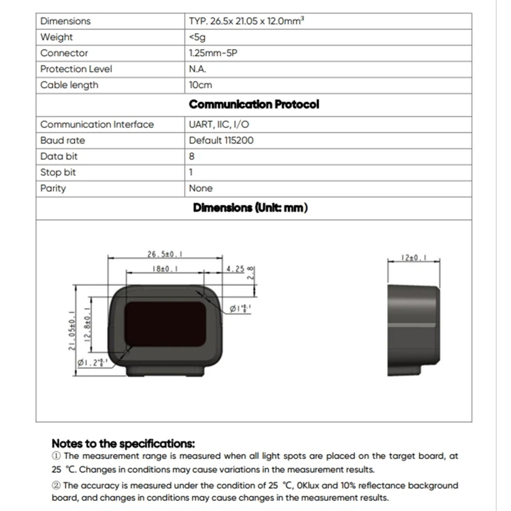 TF-NOVA Lidar Sensor - 0.1~7 Meter, 100Hz, 5g,100Klux, 5V UART IIC I/O Interface - Arduino Raspberry Pixhawk