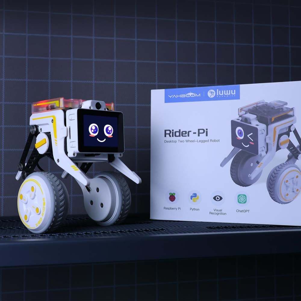 Rider-Pi Two Wheel-legged Robot Car Kit (Raspberry Pi CM4) - AI Vision, Face Recognition, Programmable Robot for Developers and Educators