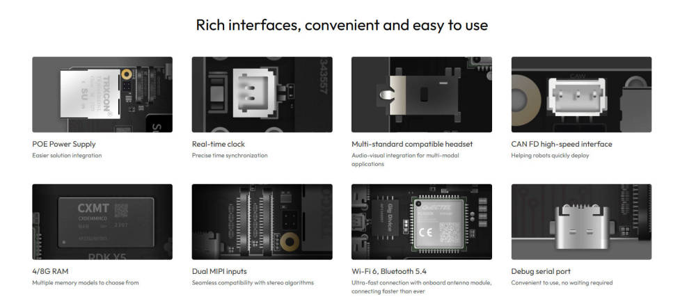D-Robotics RDK X5 Development Kit with 10 TOPS AI Chip, 8-core CPU, Rich Interfaces for Smart Robot Applications