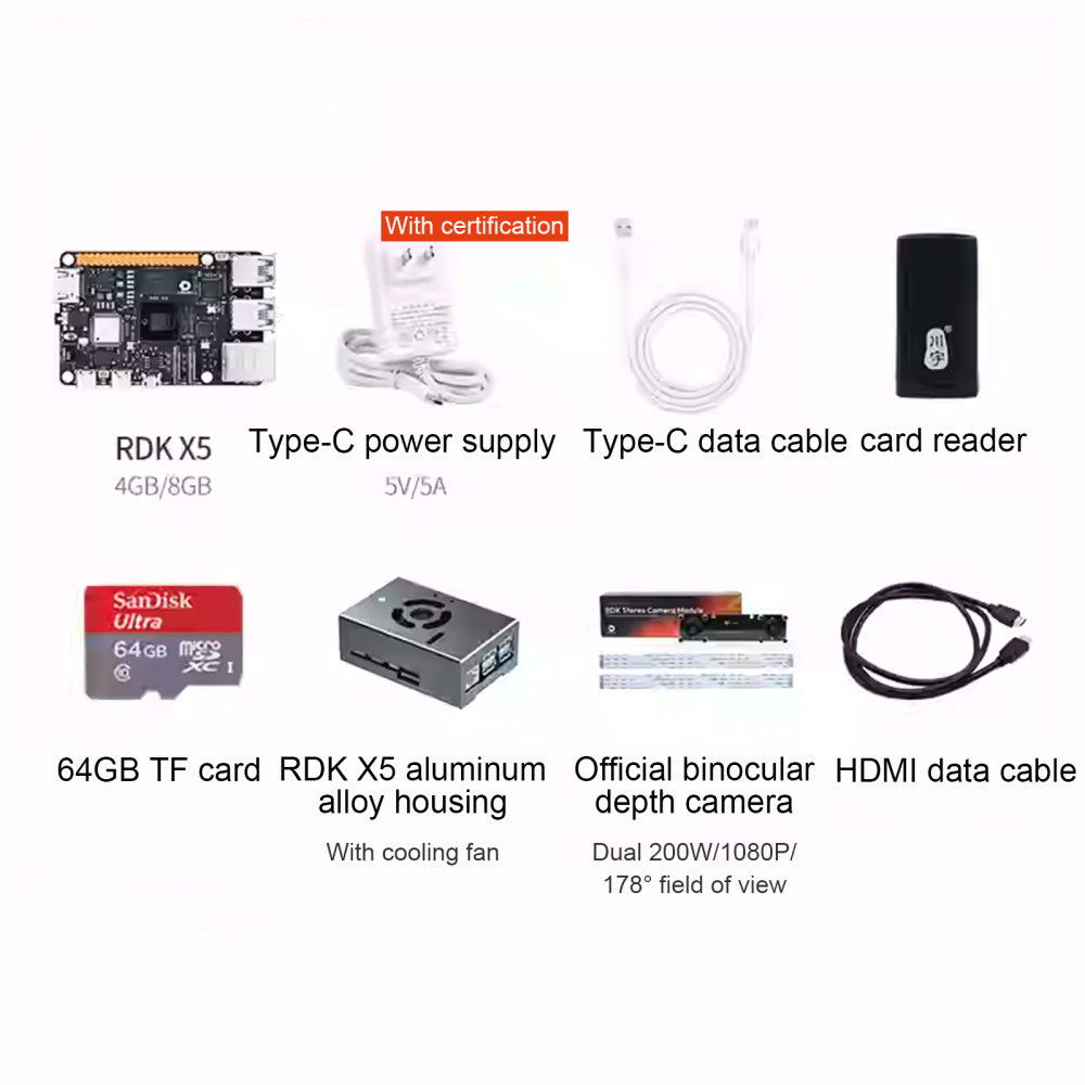 D-Robotics RDK X5 Development Kit with 10 TOPS AI Chip, 8-core CPU, Rich Interfaces for Smart Robot Applications