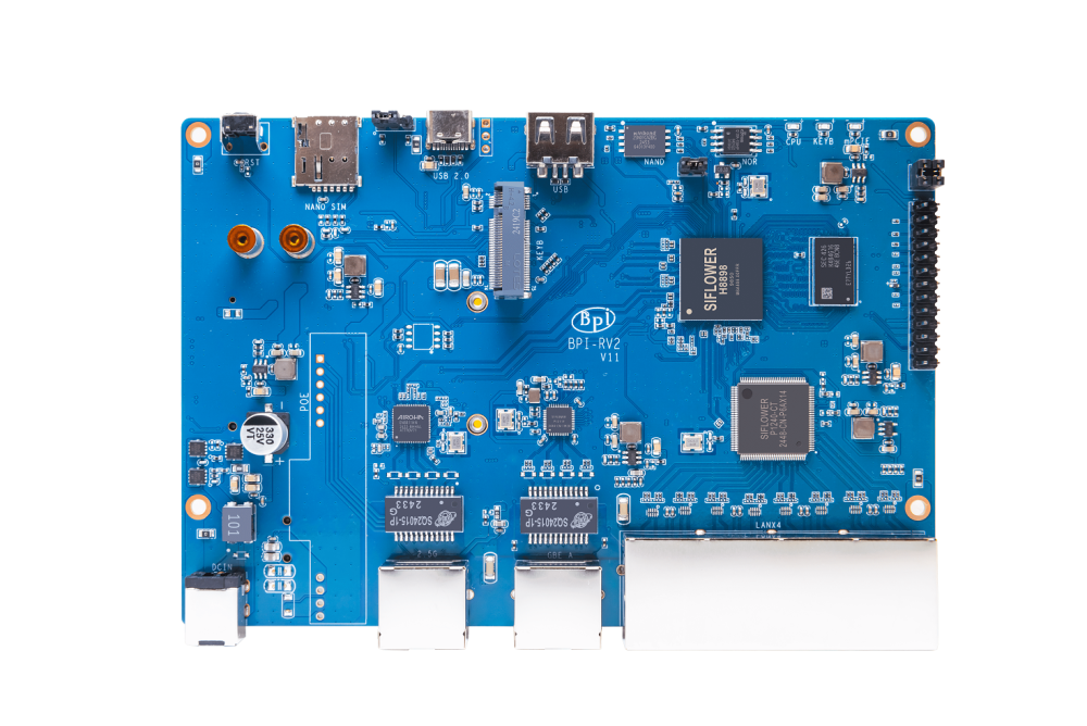 Banana Pi BPI-RV2 - RISC-V Openwrt Router - 1x 2.5GbE, 5x GbE RJ45 Port, RISC-V Router development Board