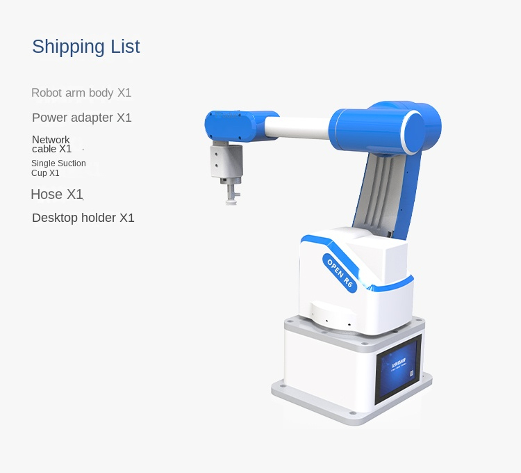 Open Source Six-Axis Mechanical Arm with Depth Vision, AI Model Support, and Touch Operation for Research and Industrial Applications - BLS RB6-410 - 6DOF