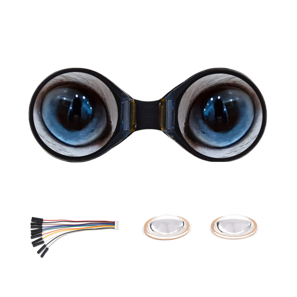 youyeetoo 0.71inch Double Eye Round LCD Display Module, 160×160 Resolution, SPI Interface, 65K Colors
