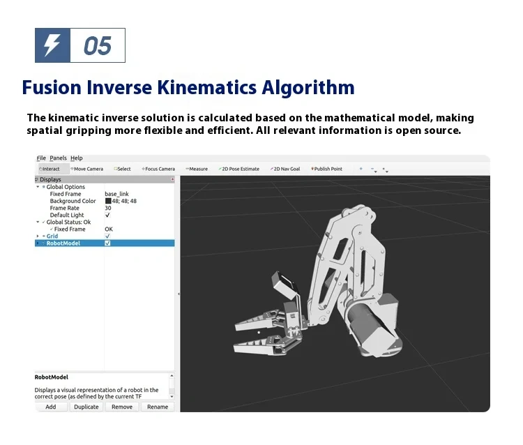 ROS intelligent robotic Arm, Stepper Motor Drive Control integrated Raspberry pi / Jetson Nano / Orin Nano / Orin Nx programming AI vision recognition - A280