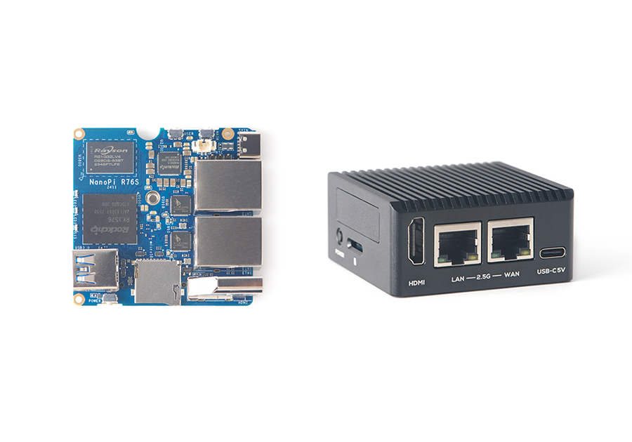 NanoPi R76S RK3576 Router Development Board - Dual 2.5Gbps Ethernet, 4GB LPDDR4X, 32GB eMMC, HDMI 2.0, USB 3.2, M.2 Slot - Ideal for Soft Routers & IoT