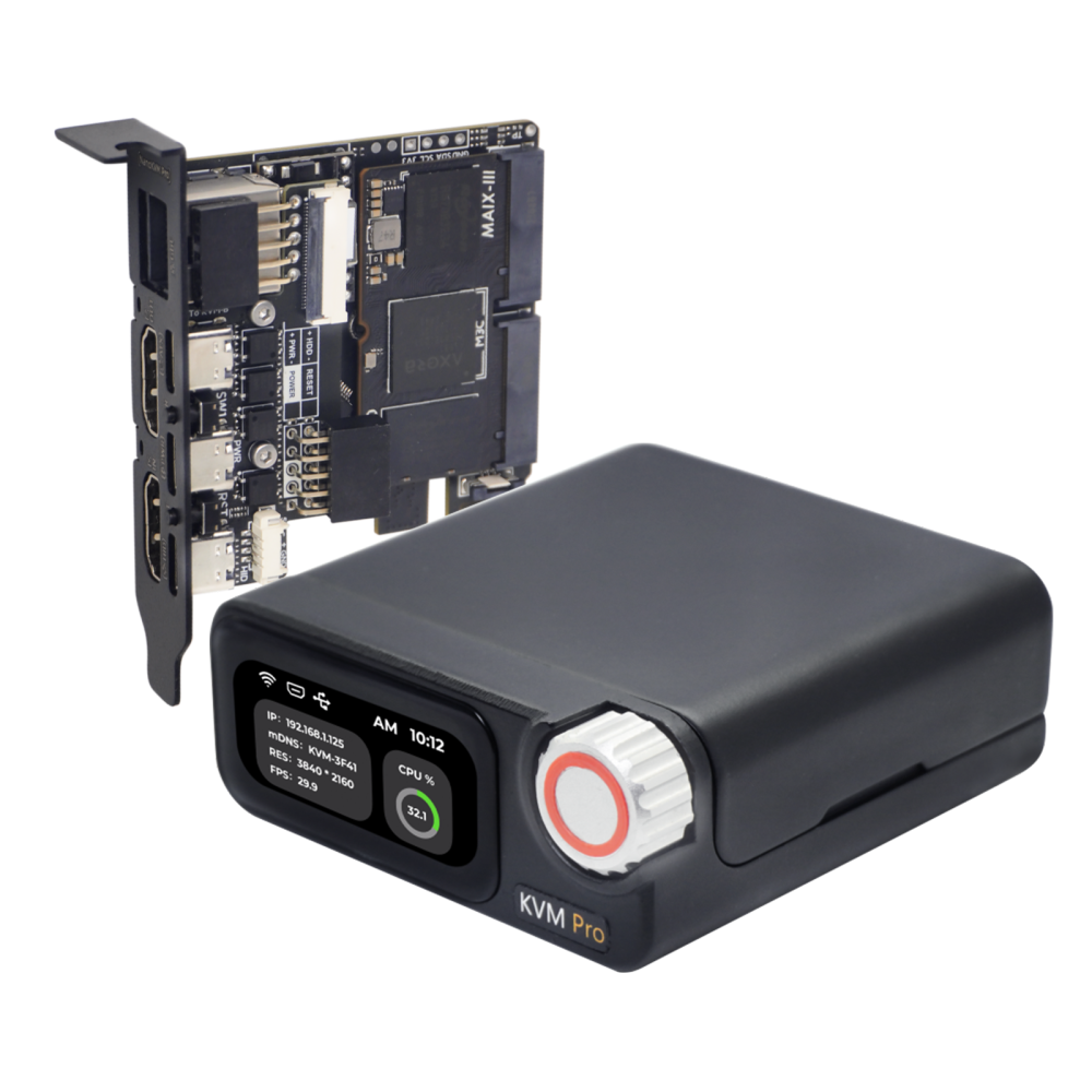 Sipeed NanoKVM Pro - 4K KVM Over IP, Remote Server Management, ATX Power Control, USB Keyboard/Mouse Emulator, 32GB eMMC, WiFi6, power control, batch management