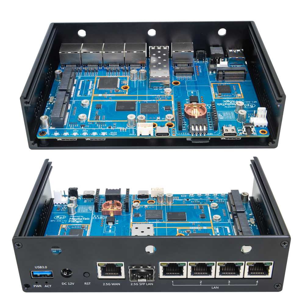 Banana Pi BPI-R4 Lite - 2.5G SFP & RJ45 WAN, 4x 1G LAN, Superior Network Connectivity Industrial Single-board Computer - OpenWrt Router