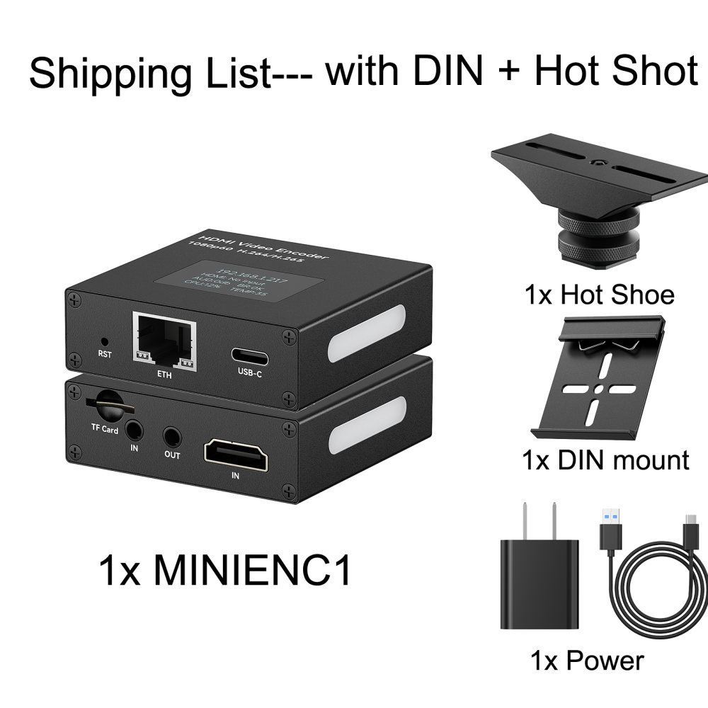 Linkpi MINIENC1 - 1080P60Hz HDMI Capture Card, UVC Capture Card, Tally Light, Micro SD Card, Hot Shoot, DIN Supported,Video Capture Applicable for Live Game Streaming, Screen Sharing