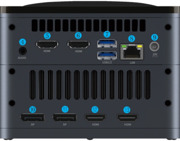 Mini Gaming PC RTX 4060 8GB, Intel 12th Gen i7, 4K 4-Screen, Wi-Fi