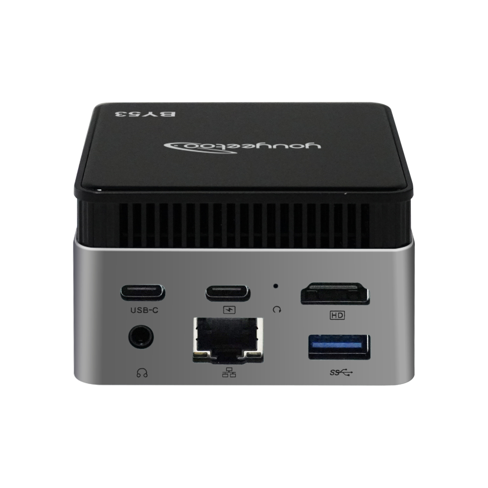 Intel N150 MINI PC youyeetoo BY53, 12GB LPDDR5, Fanless Windows 11 Pro Micro Computer, 128GB–2TB NVMe Options, 4K Dual HDMI, Gigabit Ethernet, VESA Mount Small Desktop for Home/Office