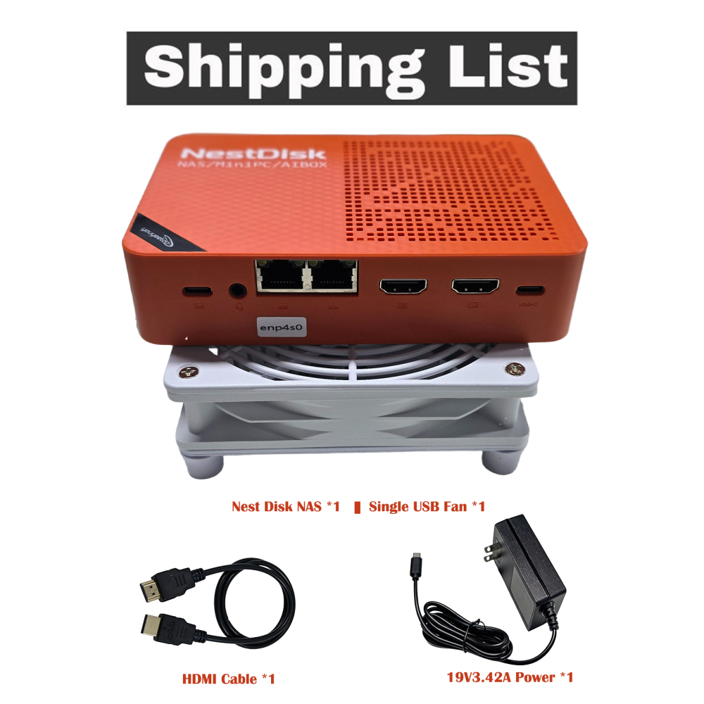 youyeetoo NestDisk Mini PC NAS 4-Bay NVMe SSD, Intel N150 Quad-Core 12GB DDR5, Dual 2.5GbE, Triple 4K@60Hz HDMI & USB-C, Personal Cloud Router Barebone