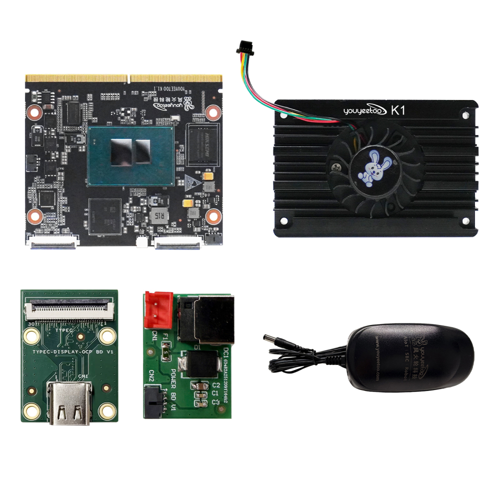 Youyeetoo K1, Palm-Sized x86 Edge Computer | Intel 12th Gen N100 Mini PC with Dual Gigabit LAN, Dual 4K HDMI, M.2 NVMe/SATA, 8 GB LPDDR5, Industrial GPIO, Windows/Linux Ready