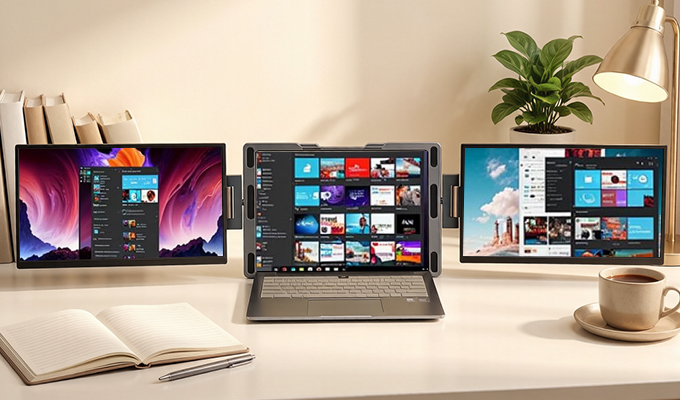 Portable Tri-screen Monitor