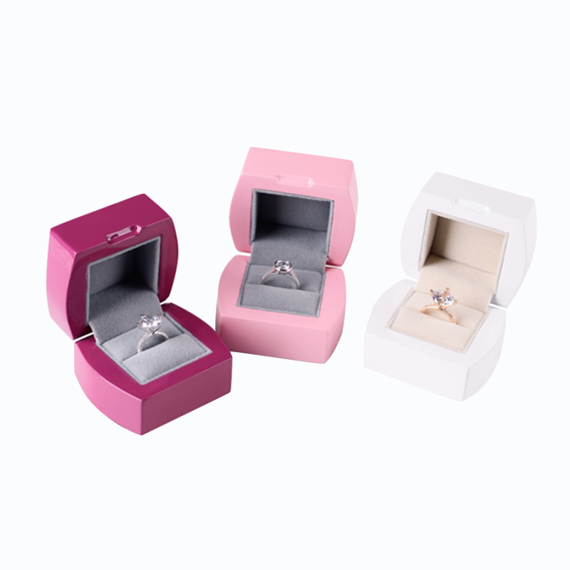 FANXI H023 solid wood pink paint custom manufacturers wholesale jewelry packaging boxes