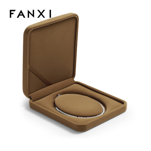 FANXI factory wholesale custom logo mother of pearl inlaid necklace jewelry box