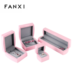 FANXI H023 solid wood pink paint custom manufacturers wholesale jewelry packaging boxes