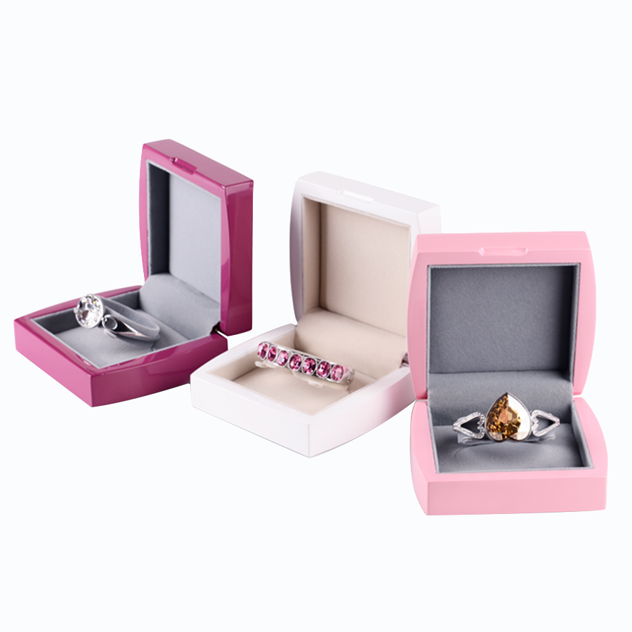 FANXI H023 solid wood pink paint custom manufacturers wholesale jewelry packaging boxes