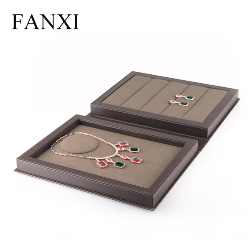 FANXI H015 high-end jewelry book box coffee color can be customized factory direct price