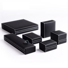 FANXI H033PU plush black leather Single and double Ring Pendant Earrings Necklace Jewelry box