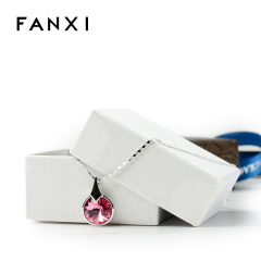 FANXI Cheap Custom Logo Size Packing Box Velvet Foam Insert Ring Necklace Pendant Jewelry Set Gift Packaging Printed Paper Box