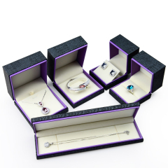 FANXI H030 PU Leather Plush Crocodile Ring Earrings Pendant long chain set jewelry custom box