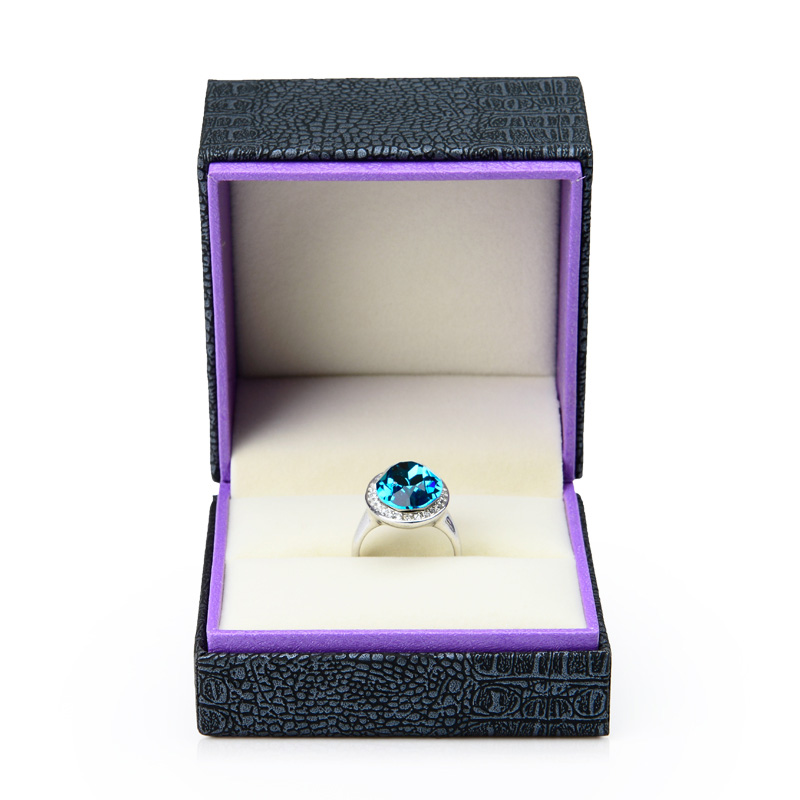 FANXI H030 PU Leather Plush Crocodile Ring Earrings Pendant long chain set jewelry custom box