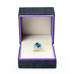 FANXI H030 PU Leather Plush Crocodile Ring Earrings Pendant long chain set jewelry custom box